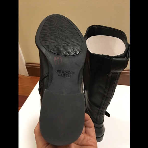 NWT Franco Sarto Canary Black Leather Riding Boot - Picture 4 of 12